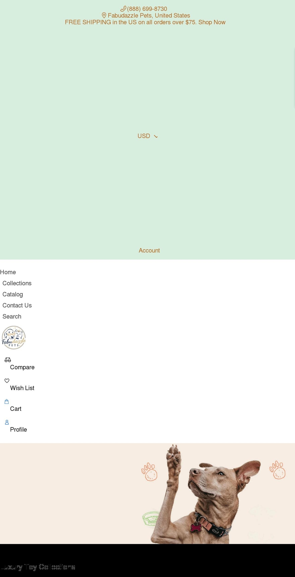 fabudazzlepets.com — Shopify storefront screenshot