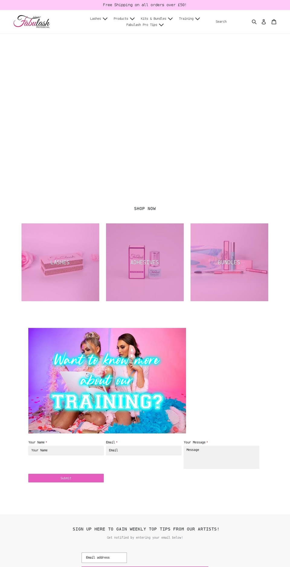 fabulashprofessional.com shopify website screenshot