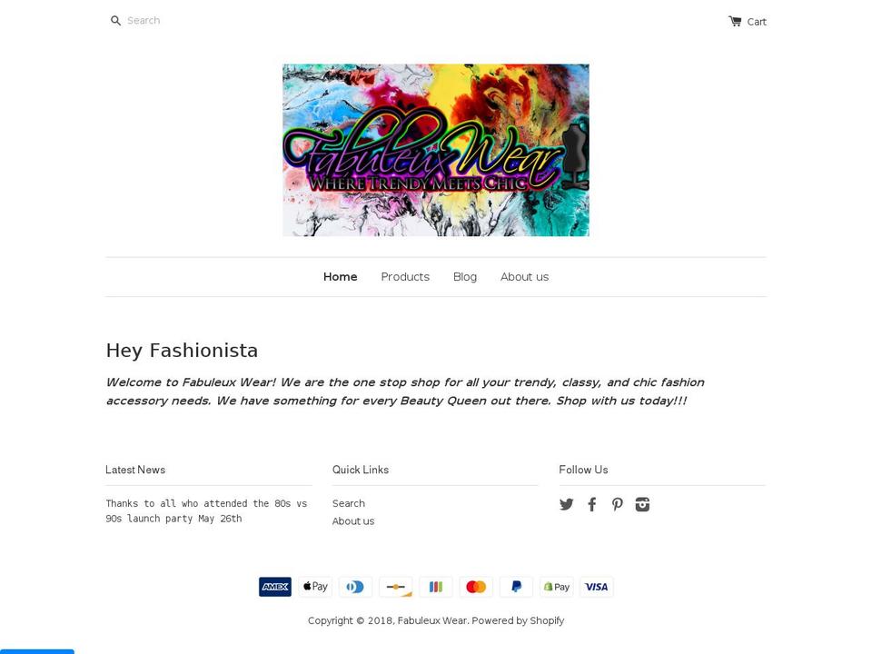 fabuleuxwear.com shopify website screenshot