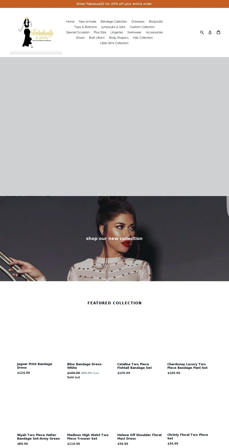 fabulositybygoddess.com — Shopify storefront screenshot