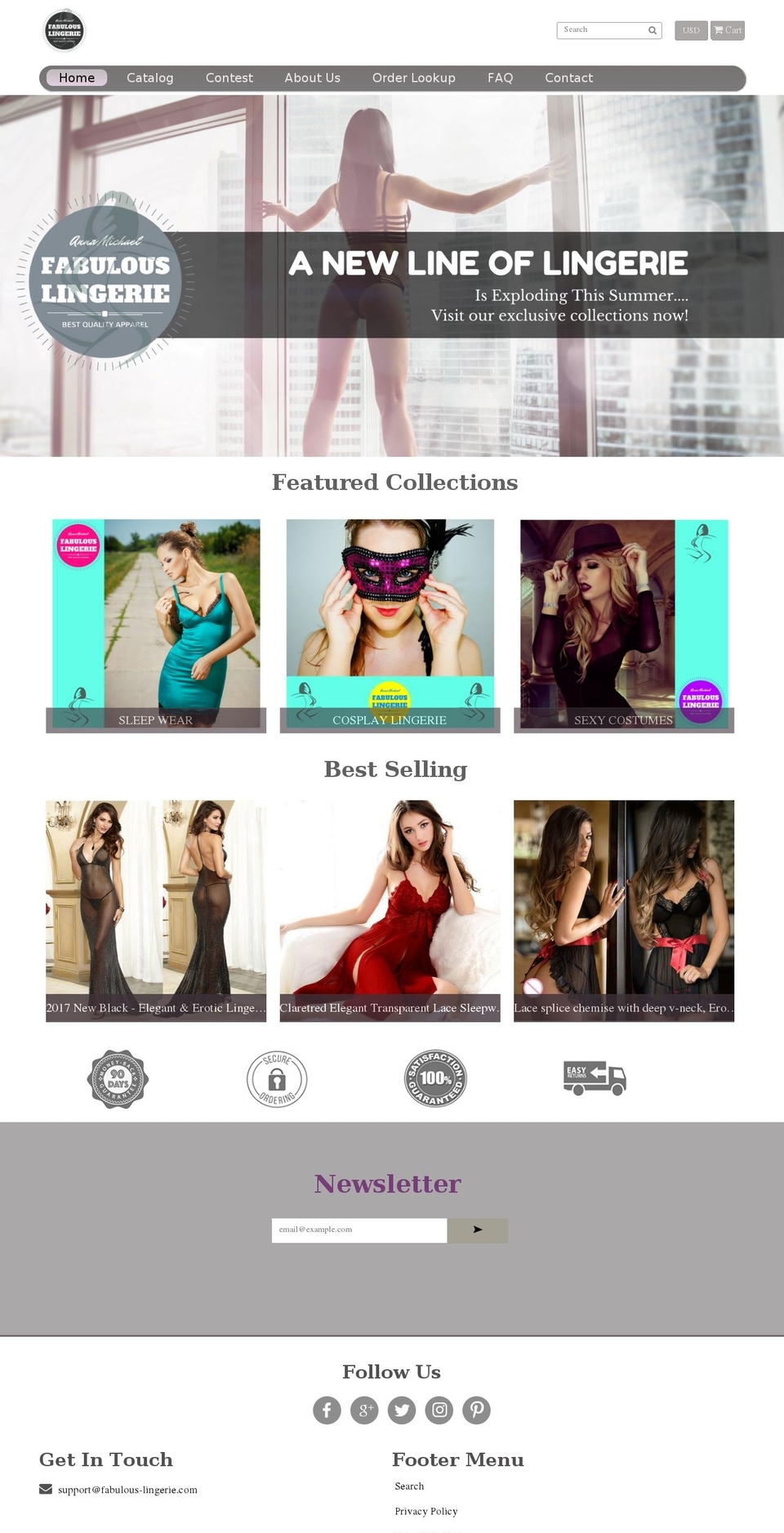 Gems Shopify theme site example fabulous-lingerie.com