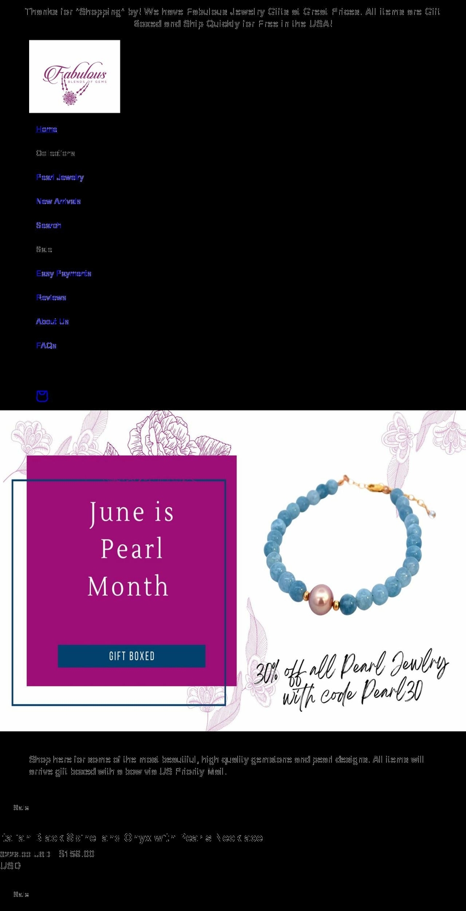 fabulousblendsofgems.com shopify website screenshot