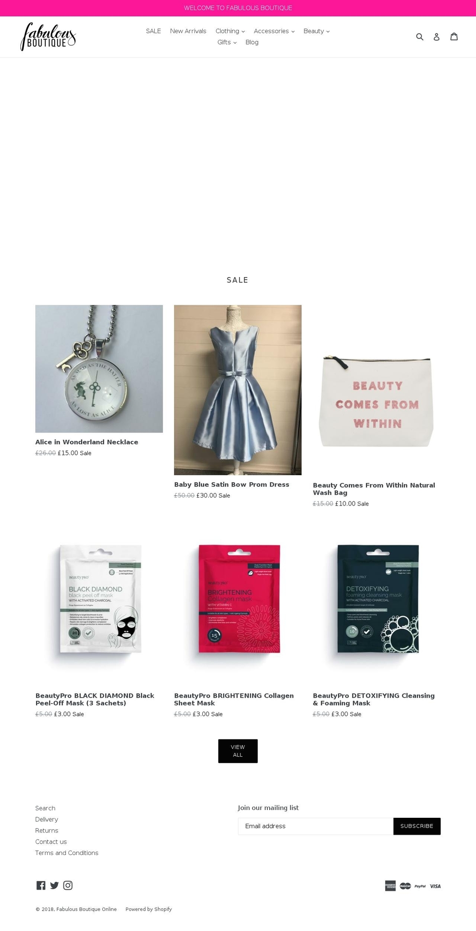 fabulousboutique.net shopify website screenshot