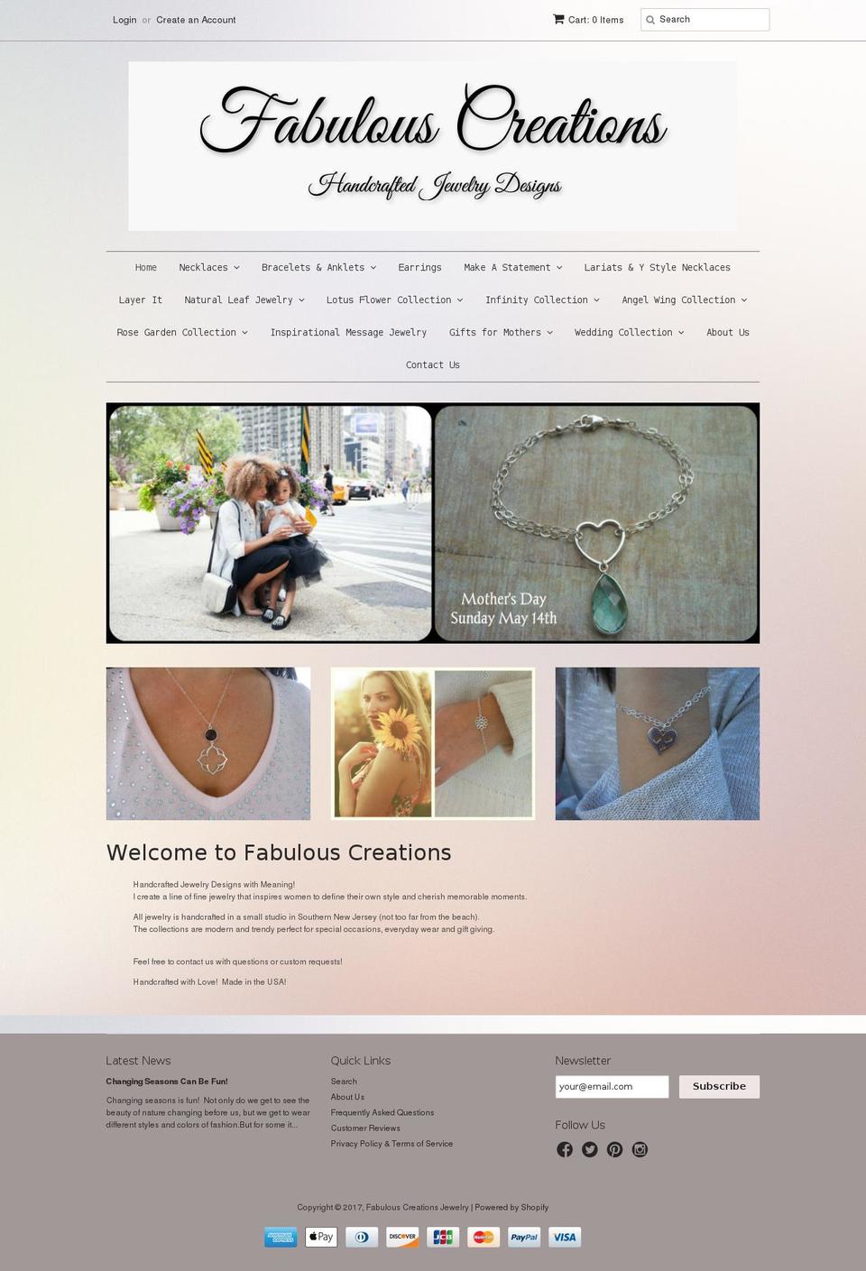 fabulouscreations.org shopify website screenshot