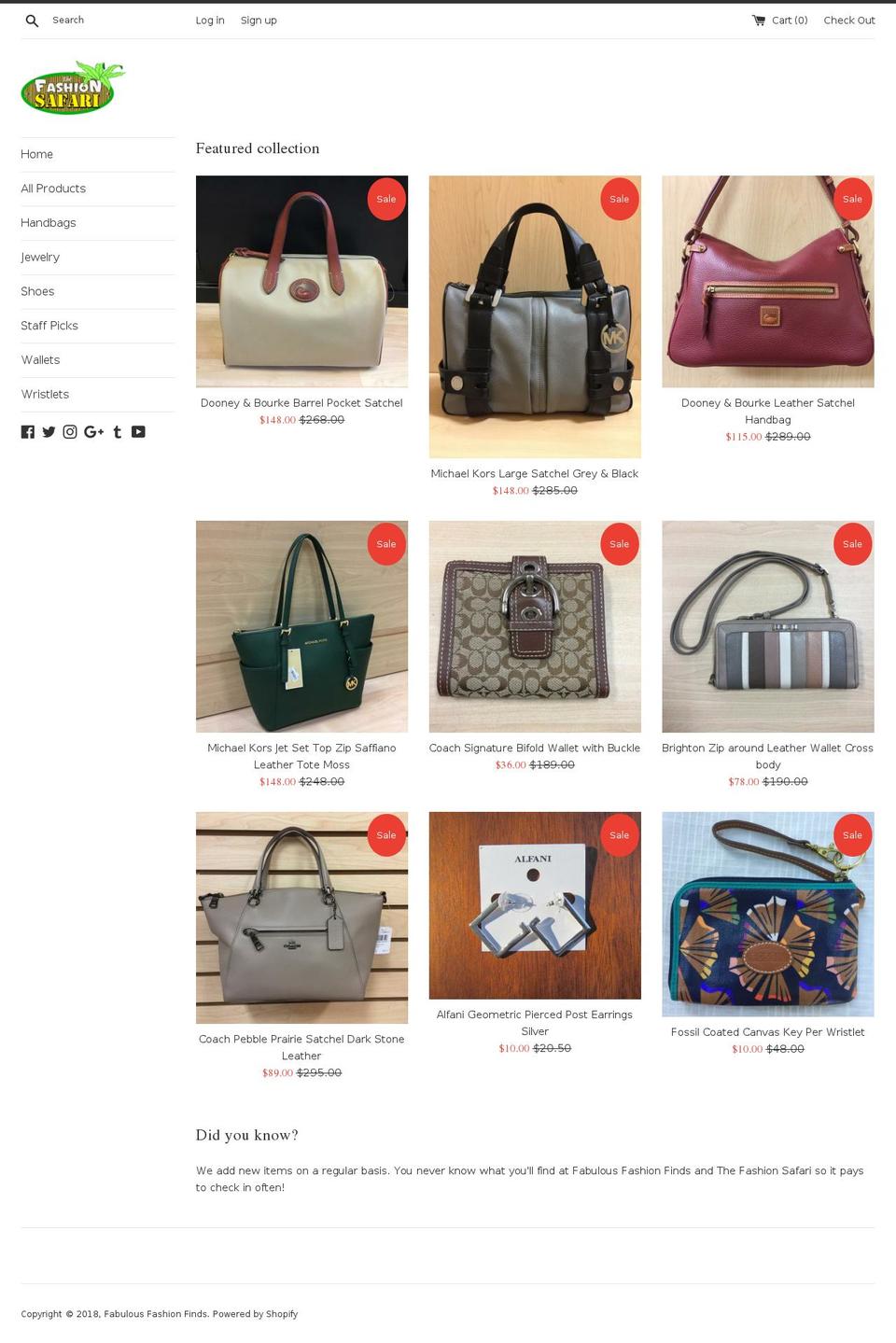 fabulousfashionfinds.com shopify website screenshot
