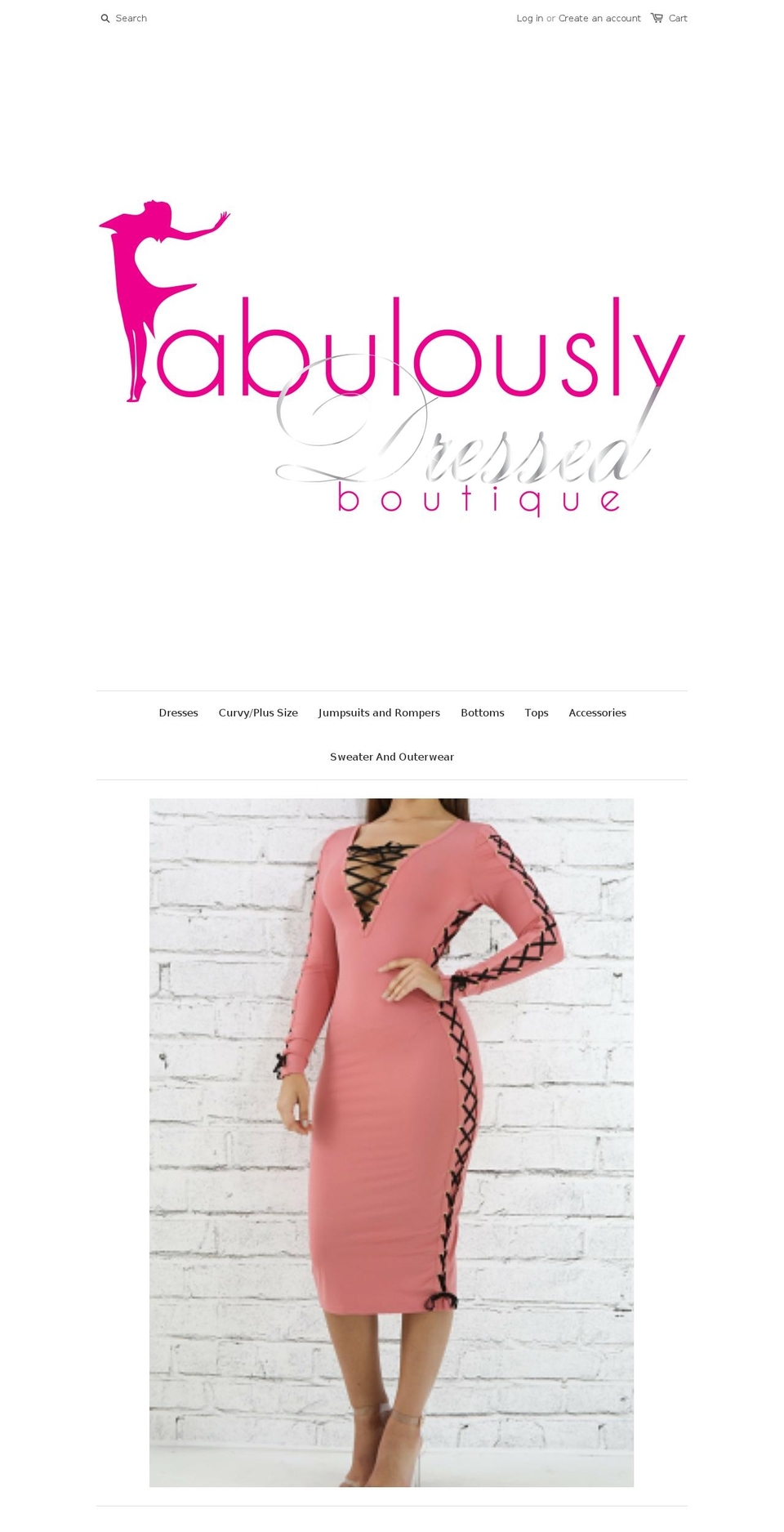 fabulouslydressedboutique.com shopify website screenshot