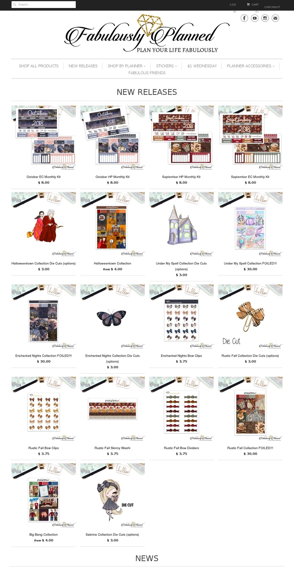 fabulouslyplanned.com — Shopify storefront screenshot