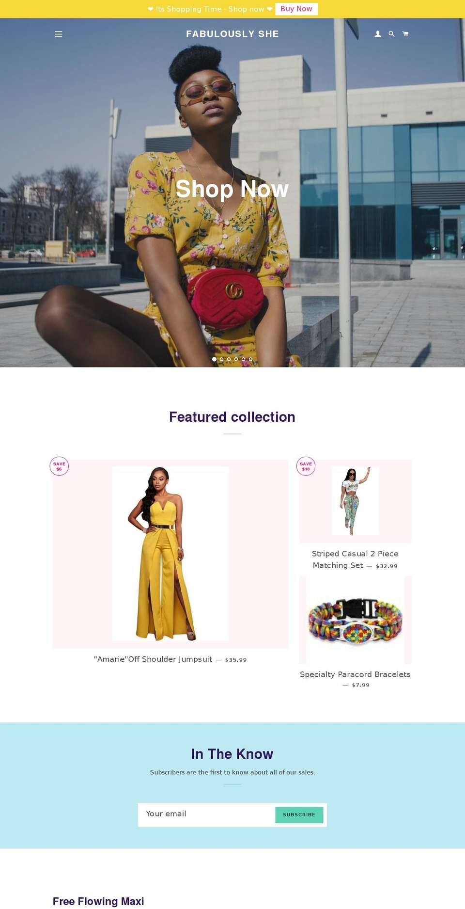 fabulouslyshe.com — Shopify storefront screenshot