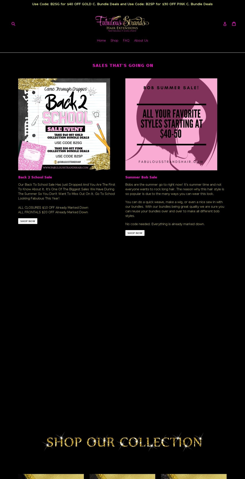 fabulousstrandshair.com — Shopify storefront screenshot
