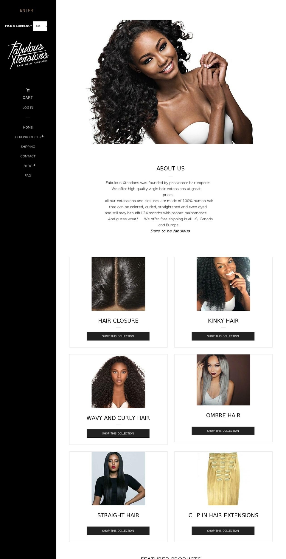 fabulousxtensions.com shopify website screenshot
