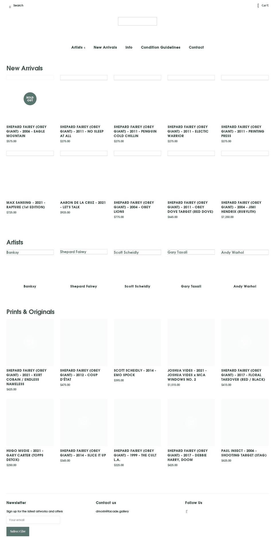 facadegalerie.com — Shopify storefront screenshot