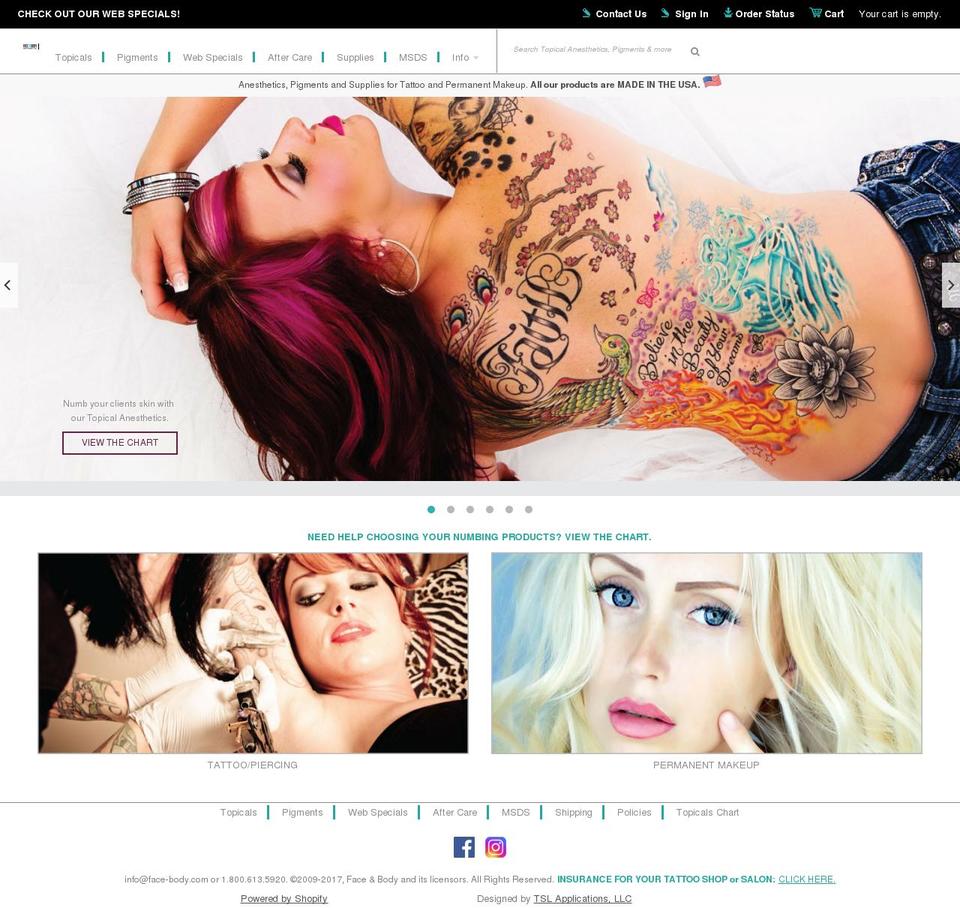 face-body.com shopify website screenshot