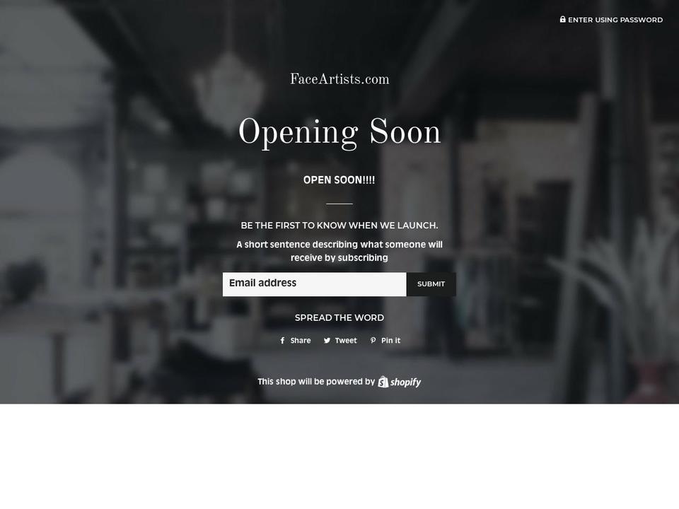faceartists.com — Shopify storefront screenshot