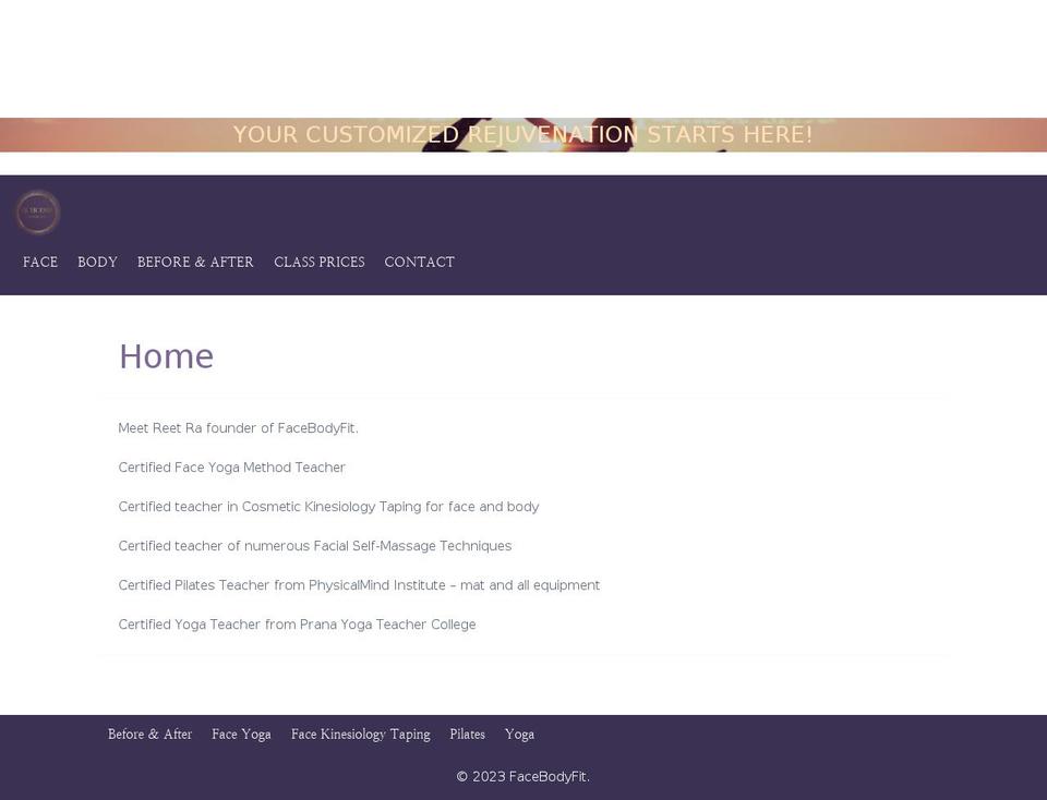 facebodyfit.com — Shopify storefront screenshot