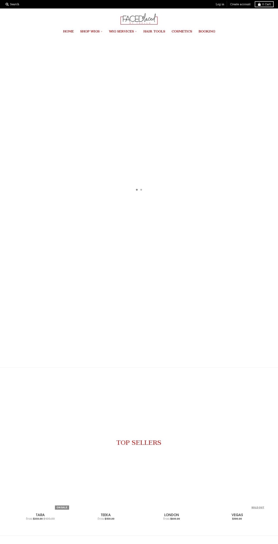 facedandlaced.com shopify website screenshot