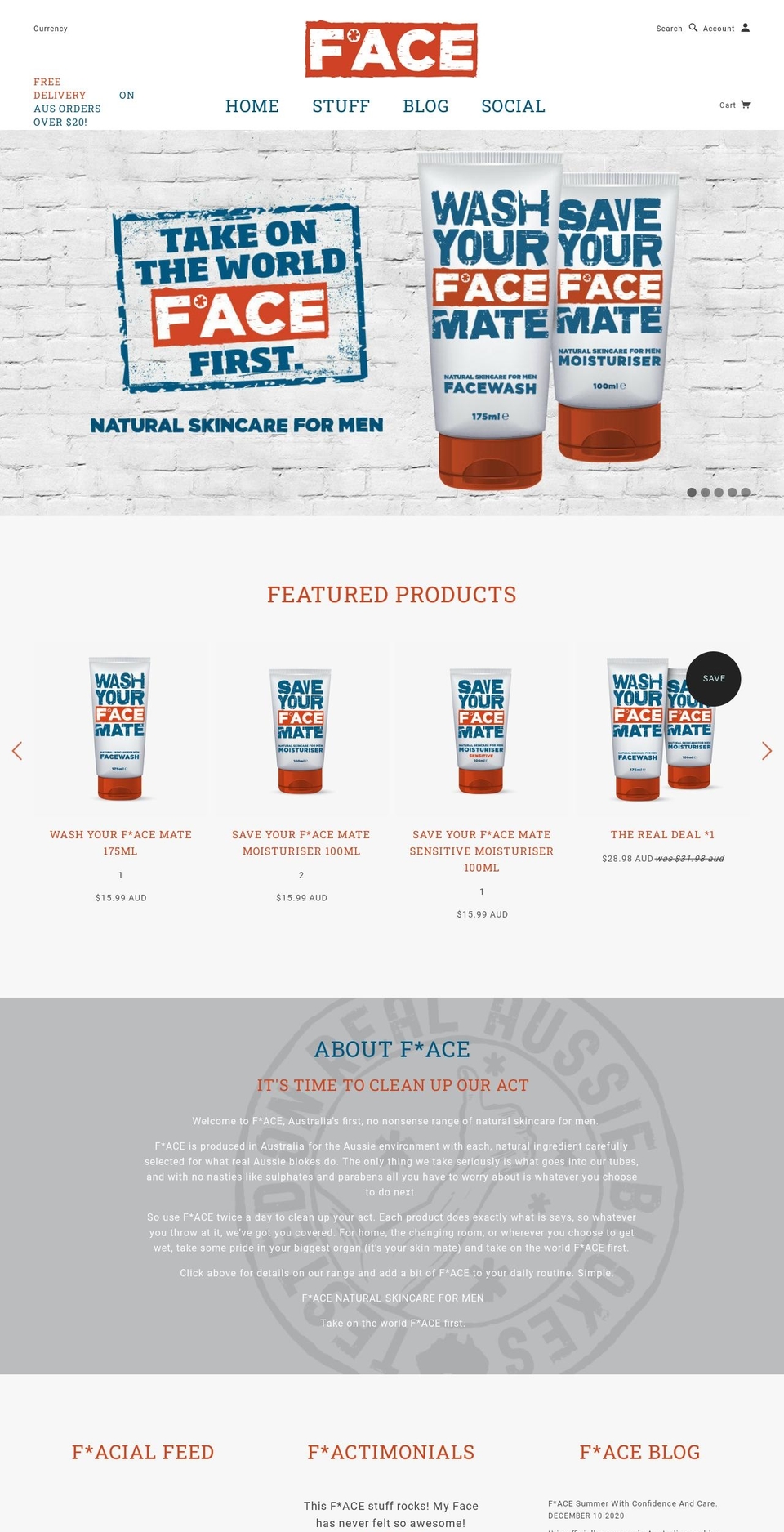 faceformen.com.au shopify website screenshot