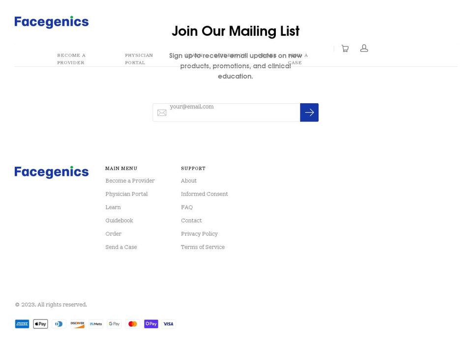 facegenics.com shopify website screenshot