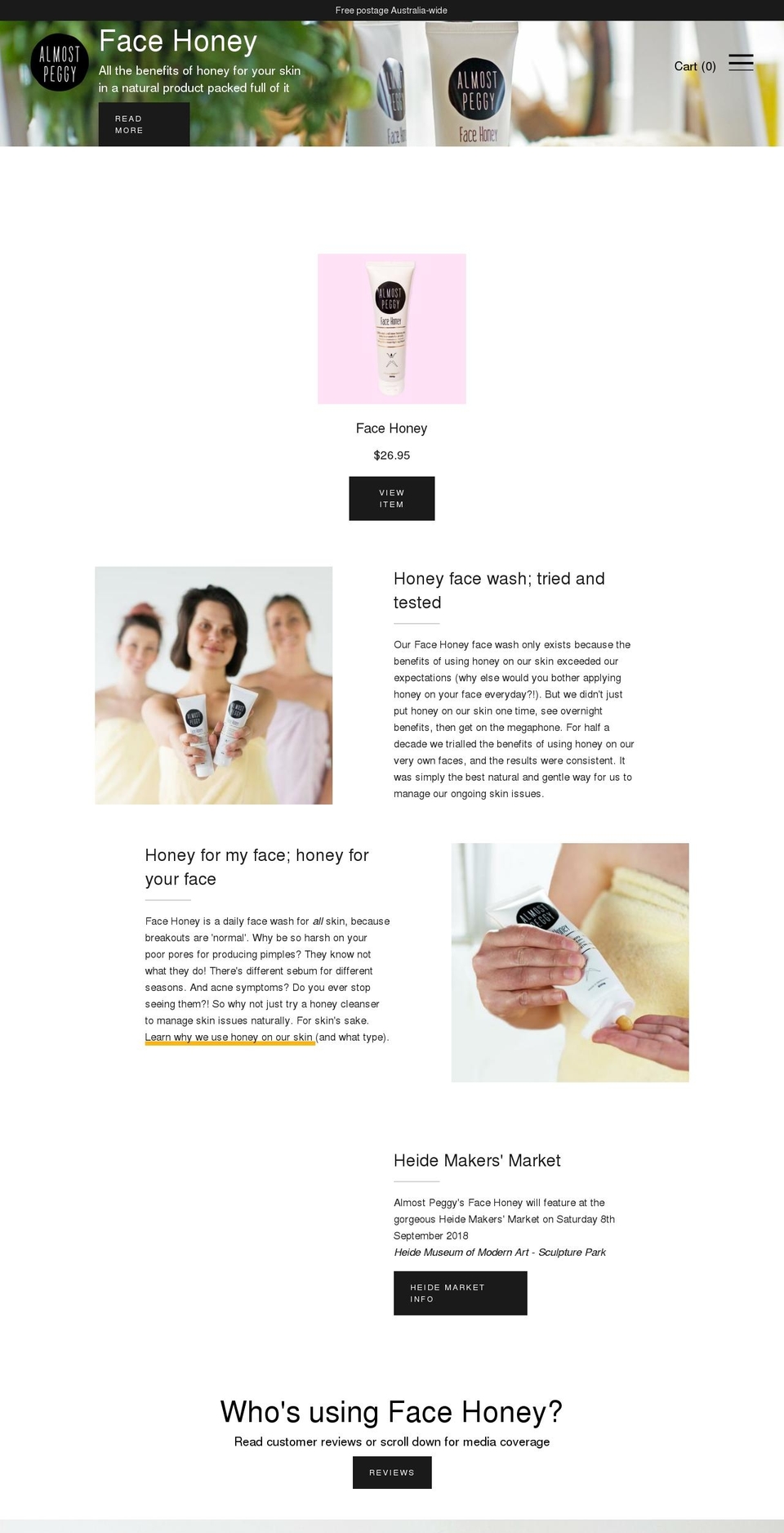 facehoney.com — Shopify storefront screenshot
