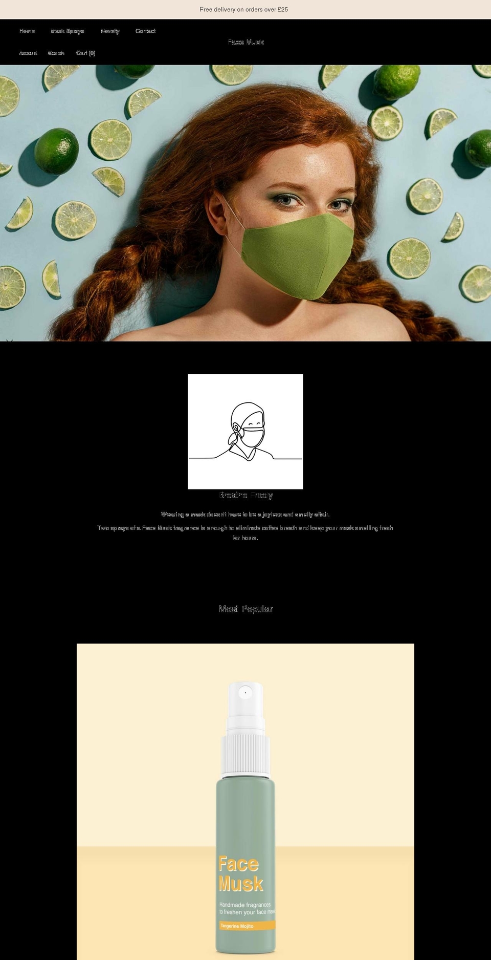 facemusk.co.uk shopify website screenshot