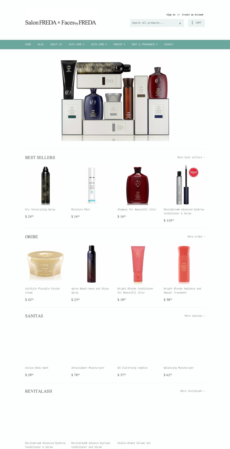 faces-by-freda.myshopify.com shopify website screenshot