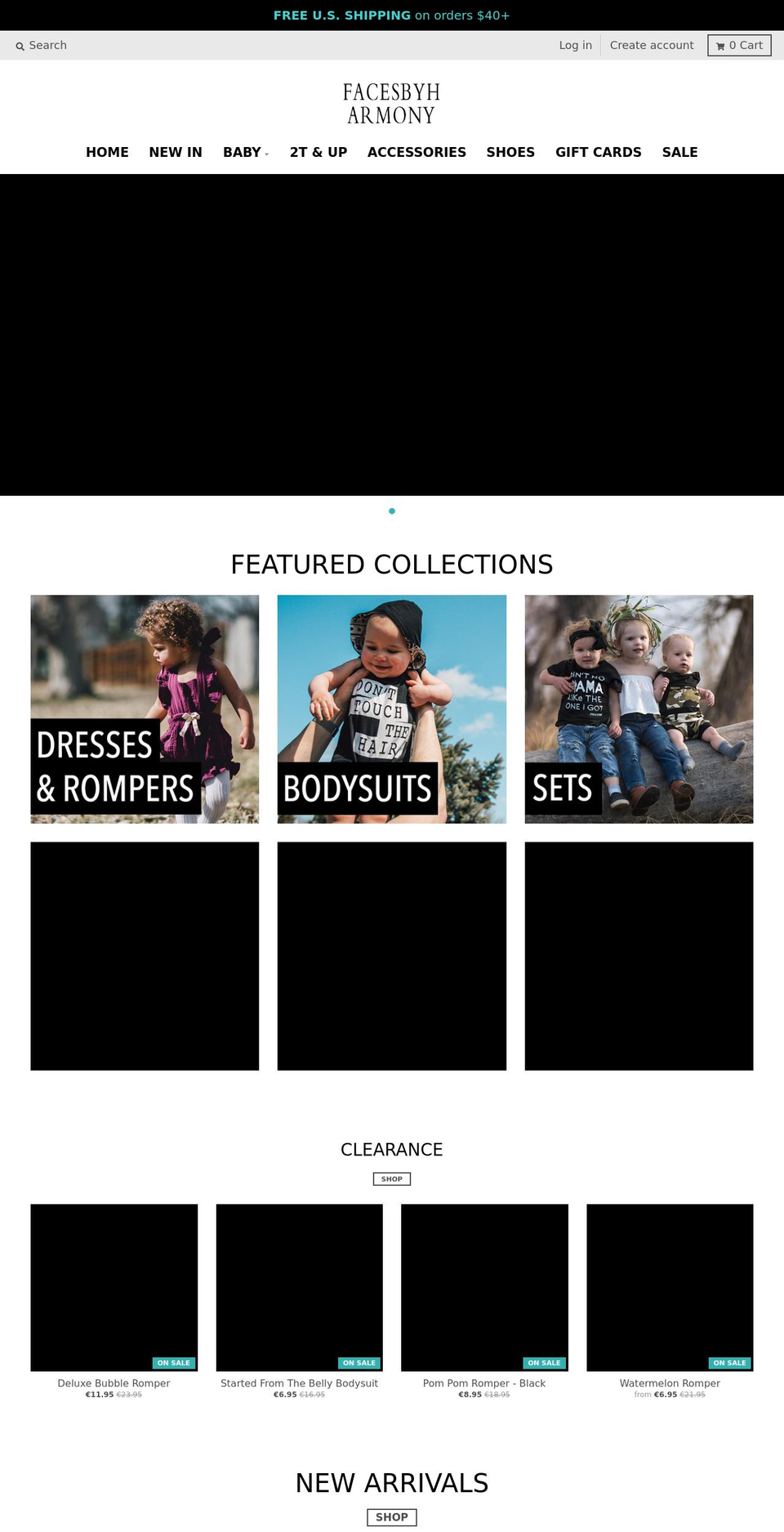 facesbyharmony.com shopify website screenshot