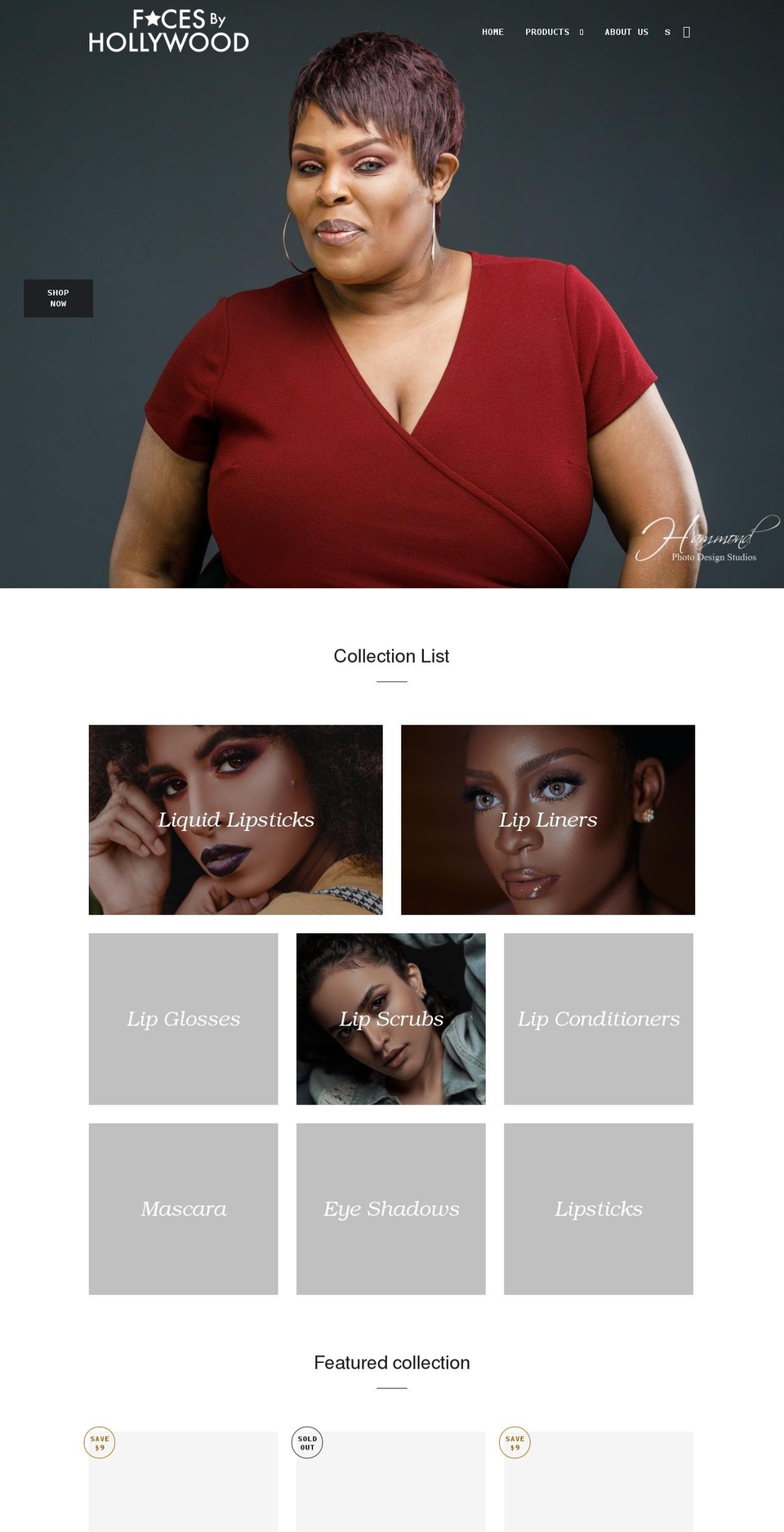 facesbyhollywood.com shopify website screenshot