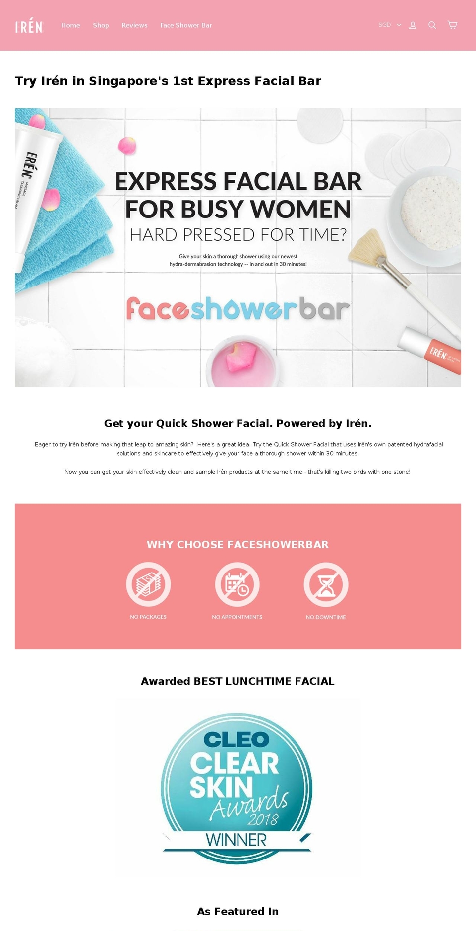 faceshower.bar shopify website screenshot