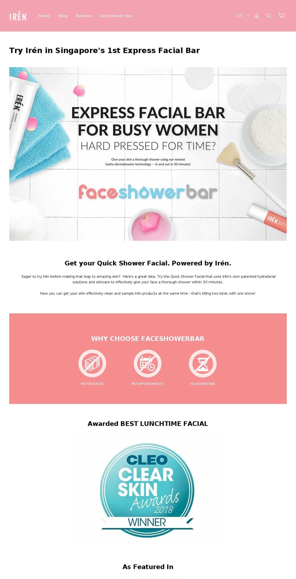 faceshower.com — Shopify storefront screenshot