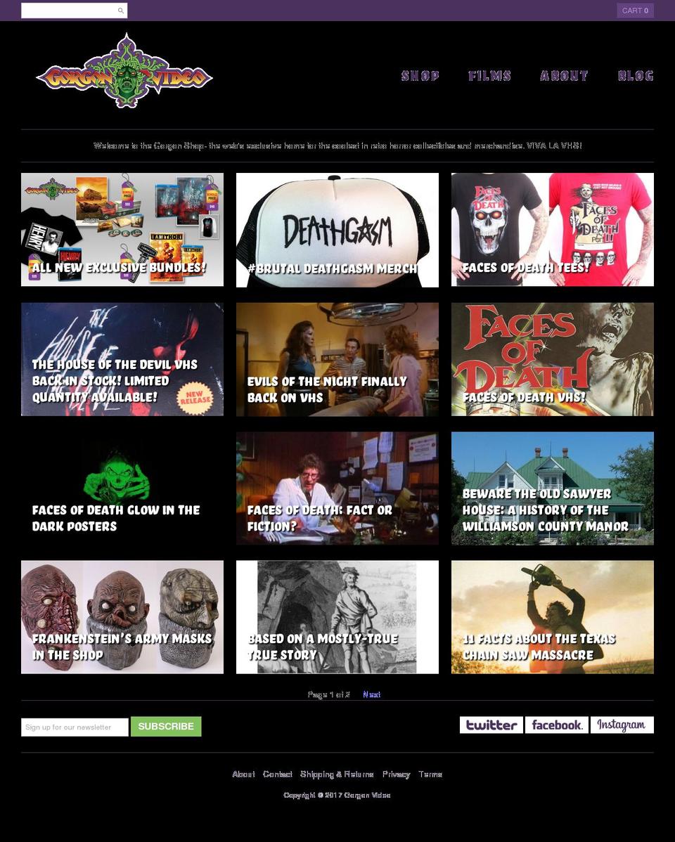 facesofdeath.com shopify website screenshot