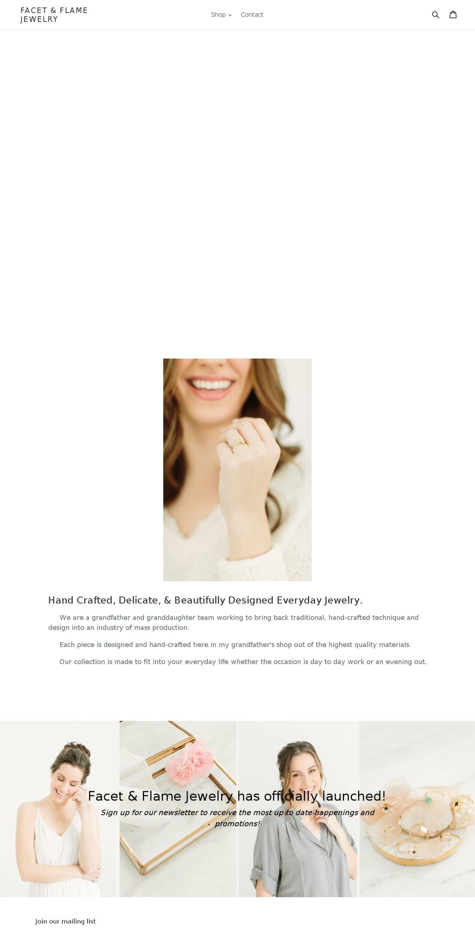 facetandflame.com — Shopify storefront screenshot