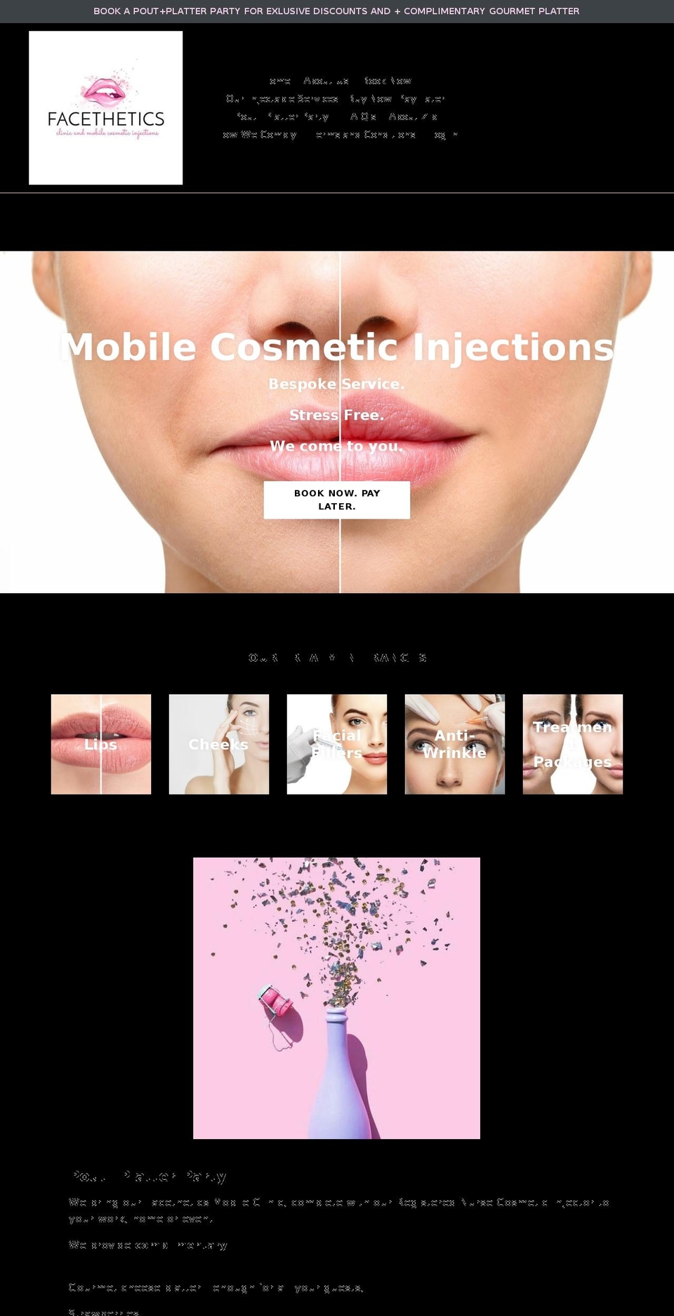 facethetics.com.au shopify website screenshot