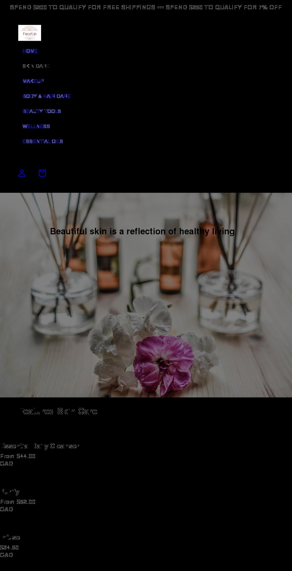 faceupesthetics.com shopify website screenshot