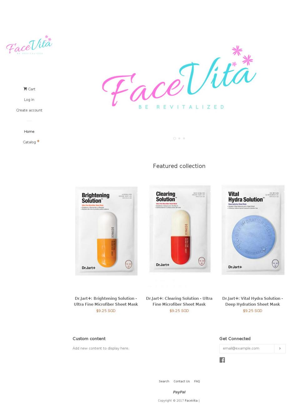 facevita.com shopify website screenshot