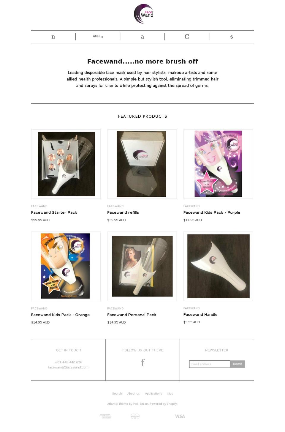 facewand.com shopify website screenshot