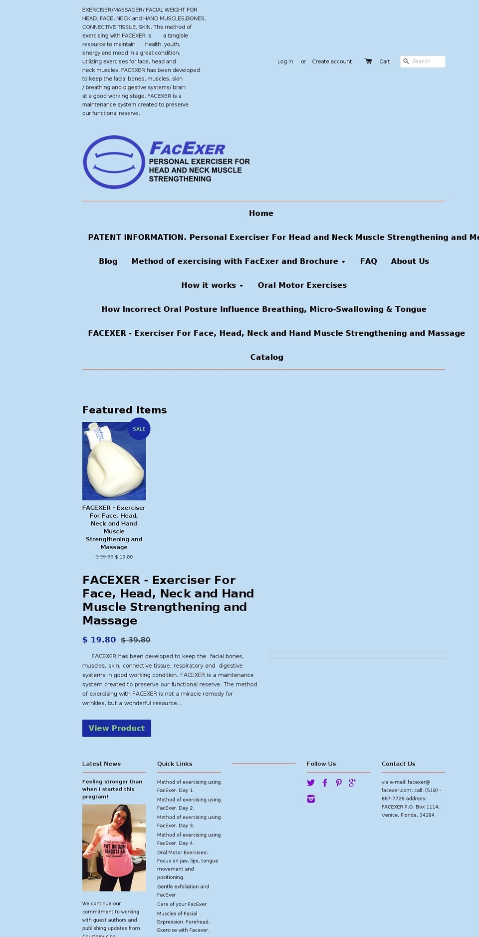 facexer.com shopify website screenshot