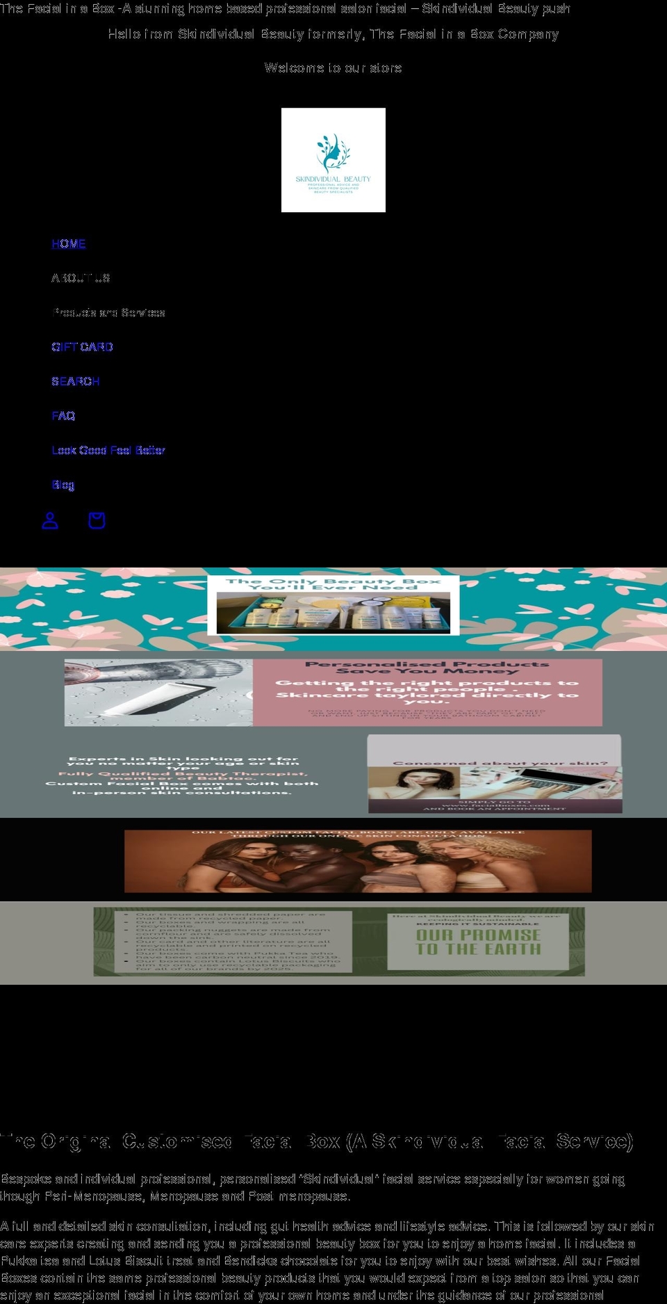 facialboxes.com shopify website screenshot