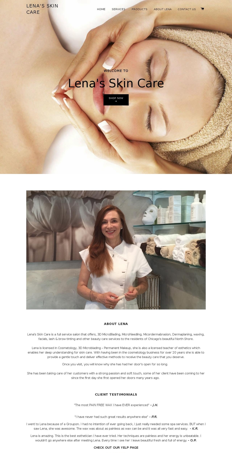 facialsglencoe.com shopify website screenshot