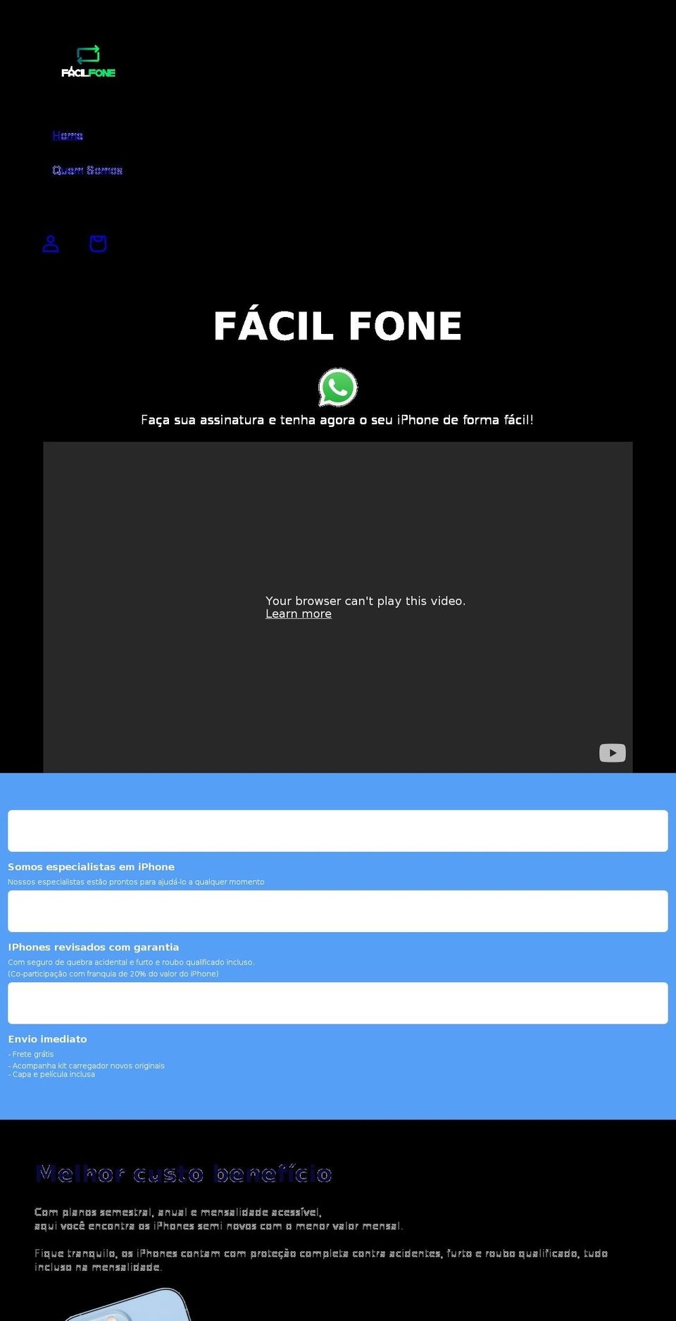 facilfone.com.br shopify website screenshot