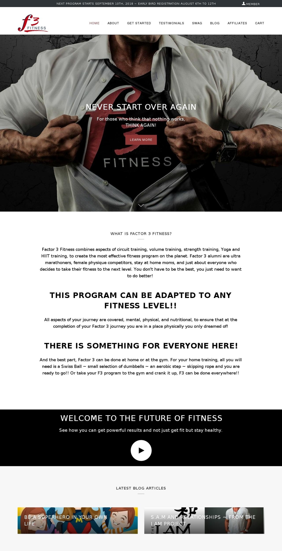 factor3fitness.ca shopify website screenshot