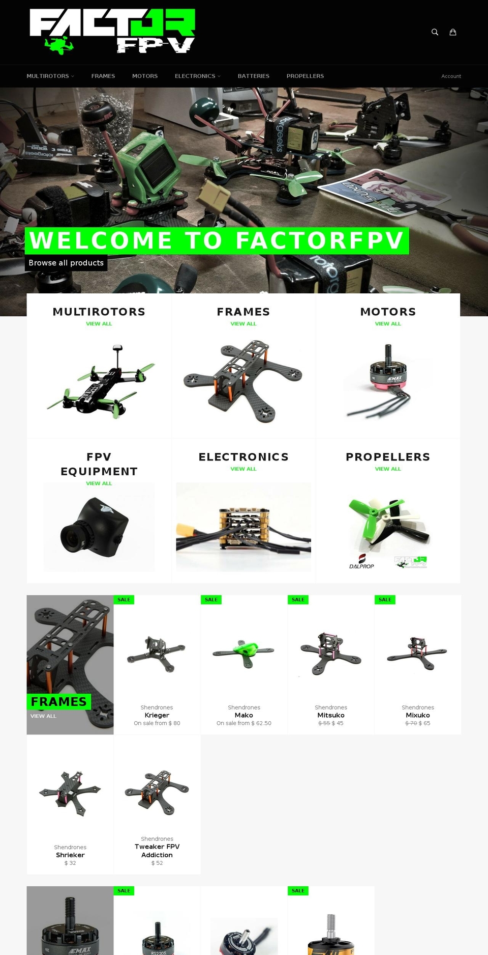 factorfpv.com shopify website screenshot