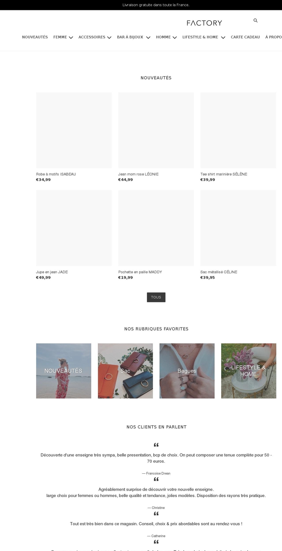 factory-eshop.com shopify website screenshot