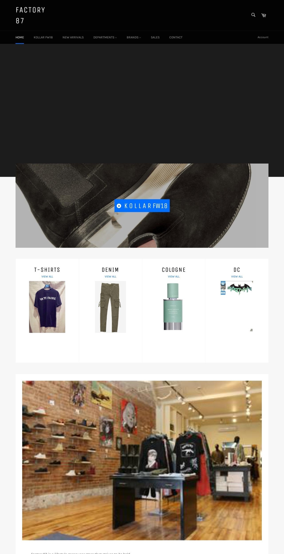 factory87.com shopify website screenshot