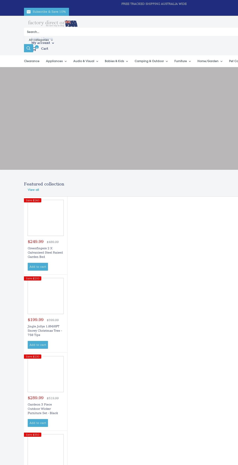 factorydirectoz.com.au shopify website screenshot