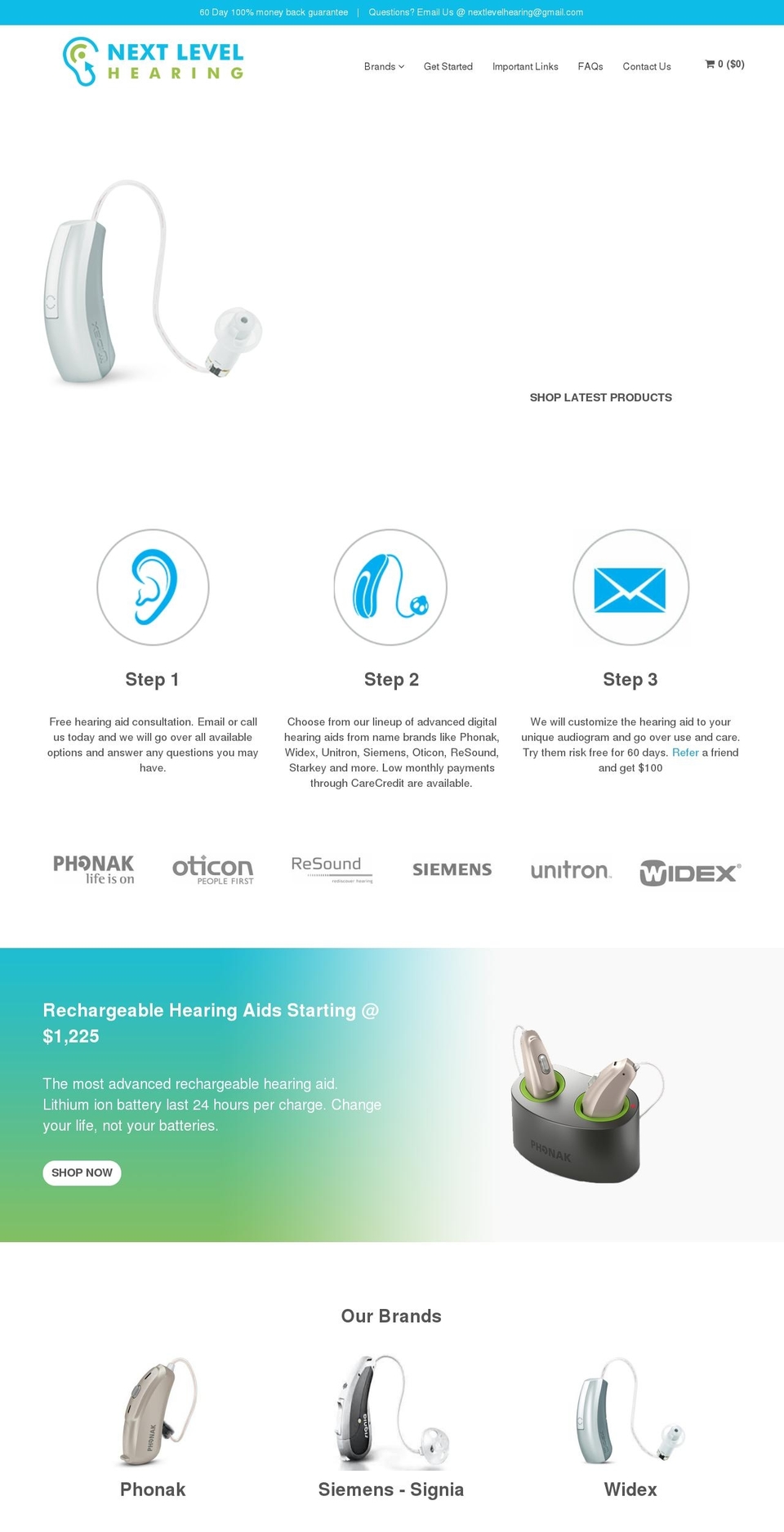 factoryhearing.com shopify website screenshot
