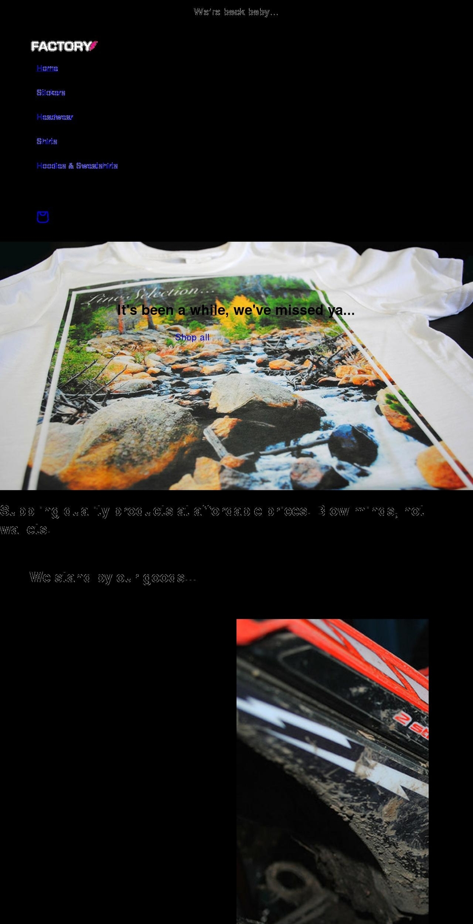 factorypink.com shopify website screenshot