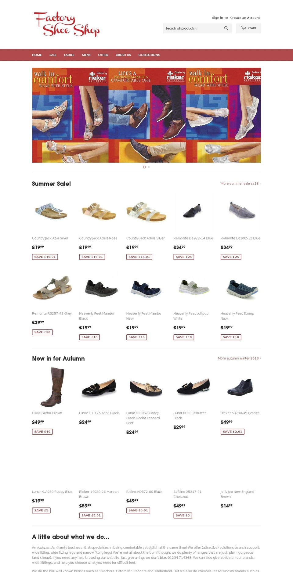 factoryshoeshopolney.com — Shopify storefront screenshot