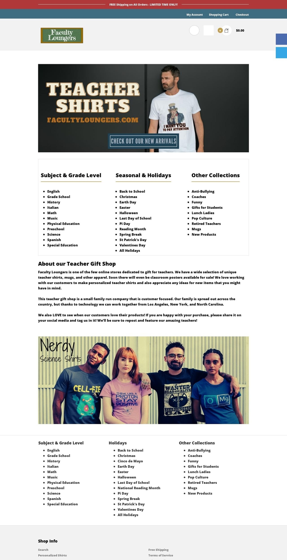 facultyloungers.com — Shopify storefront screenshot