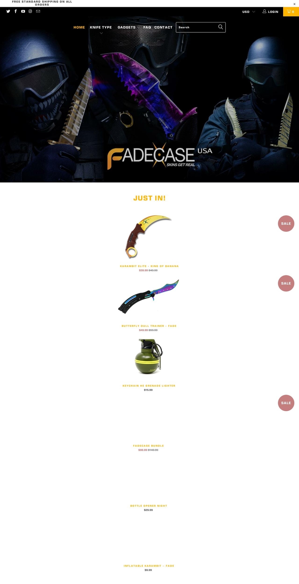 fadecase.us shopify website screenshot