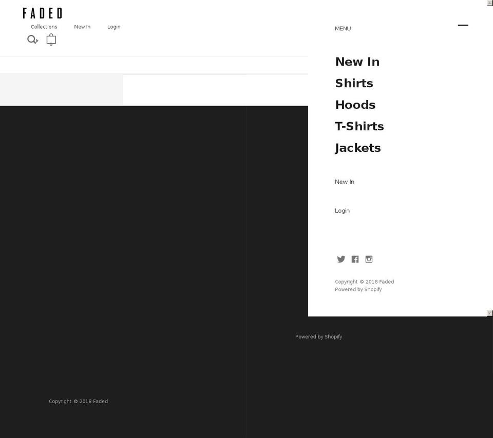 fadedstore.com shopify website screenshot