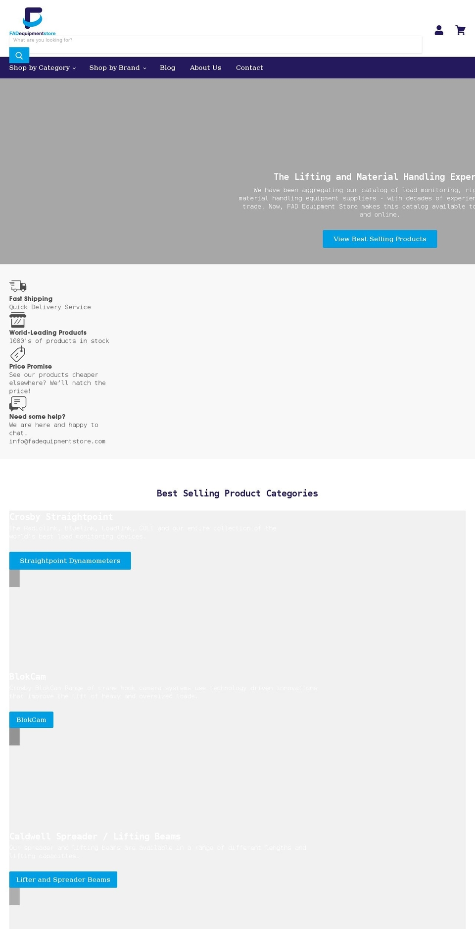 fadequipmentstore.com shopify website screenshot